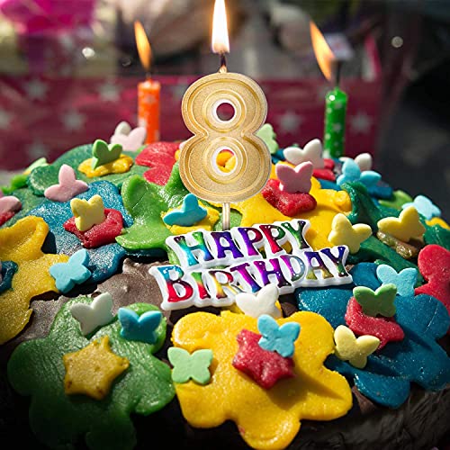LUTER Gold Glitter Happy Birthday Cake Candles Number Candles Number 1 Birthday Candle Cake Topper Decoration for Party Kids Adults LUTER Gold Glitter Happy Birthday Cake Candles Number Candles Number 1 Birthday Candle Cake Topper Decoration for Party Kids Adults